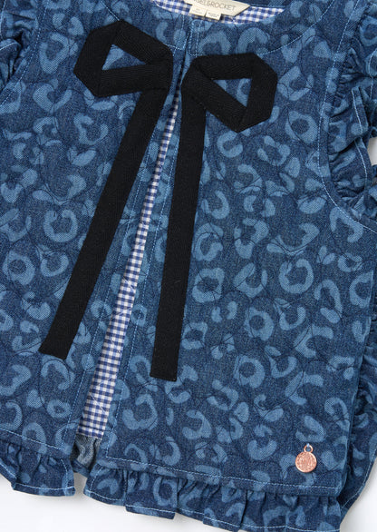 Petra Leopard Denim Gilet