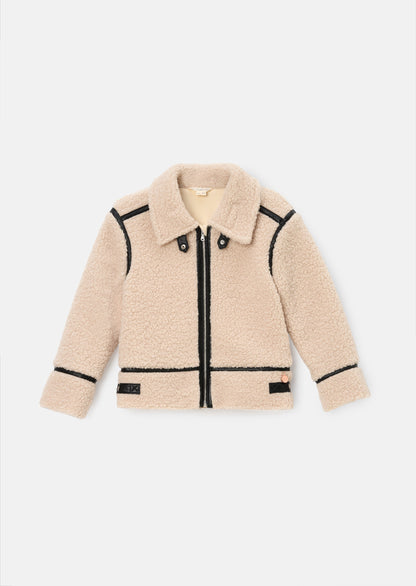 Charlie Sherpa Leather Trim Jacket