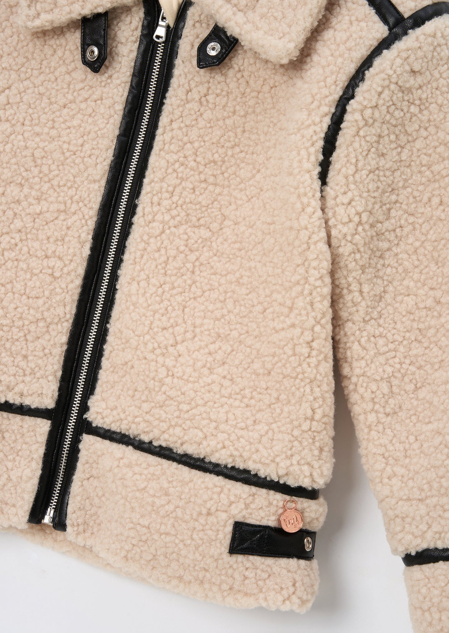 Charlie Sherpa Leather Trim Jacket