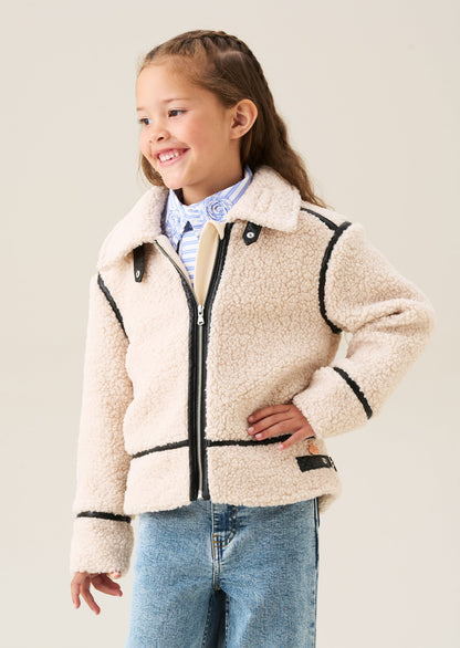 Charlie Sherpa Leather Trim Jacket