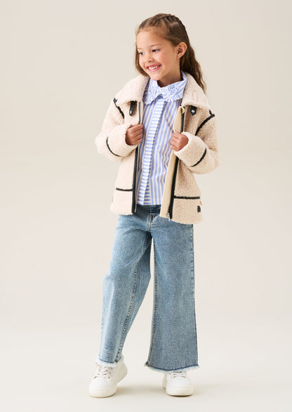 Charlie Sherpa Leather Trim Jacket