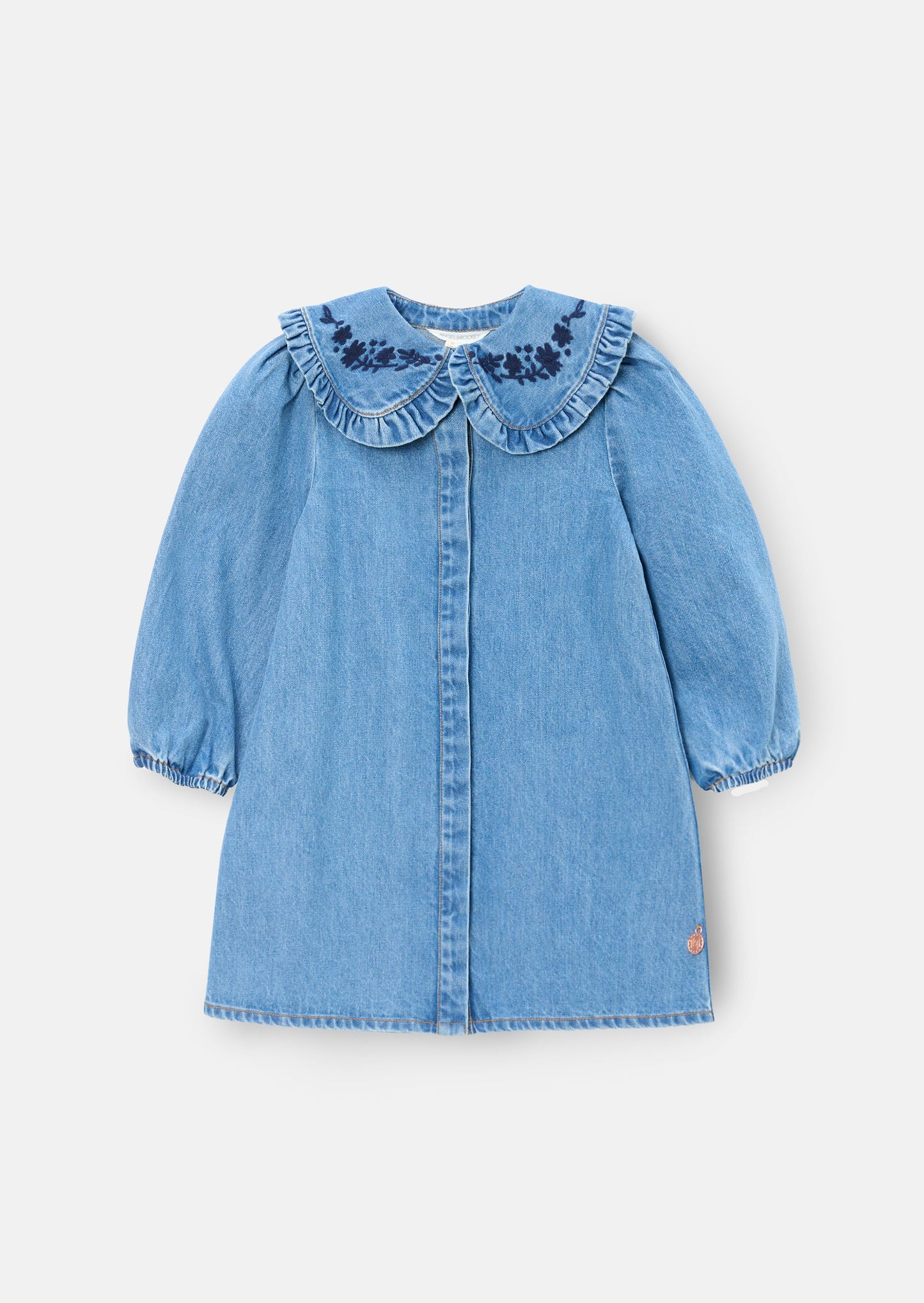 Aria Denim Embroidered Collar Dress