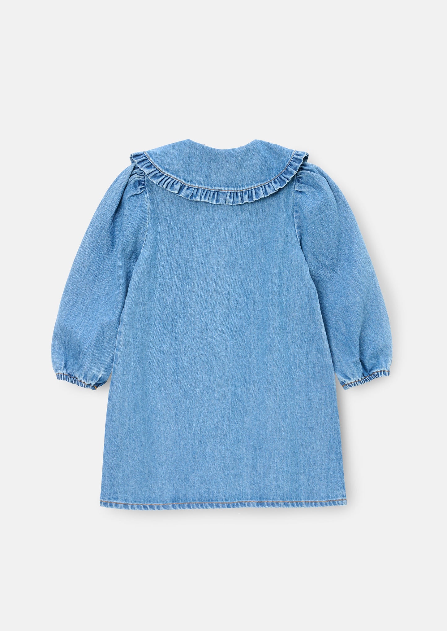 Aria Denim Embroidered Collar Dress