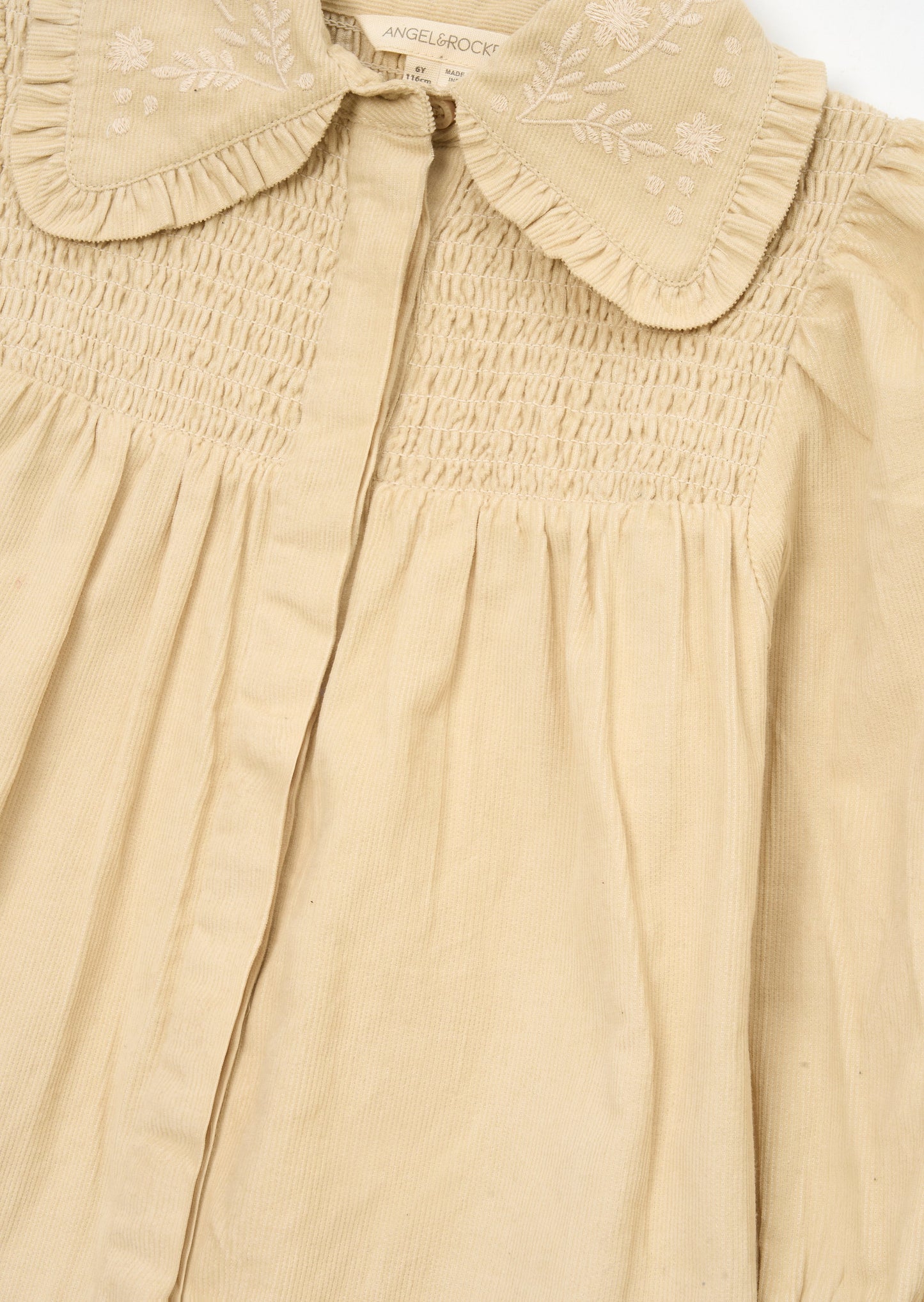 Rafferty Embroidered Collar Cord Dress