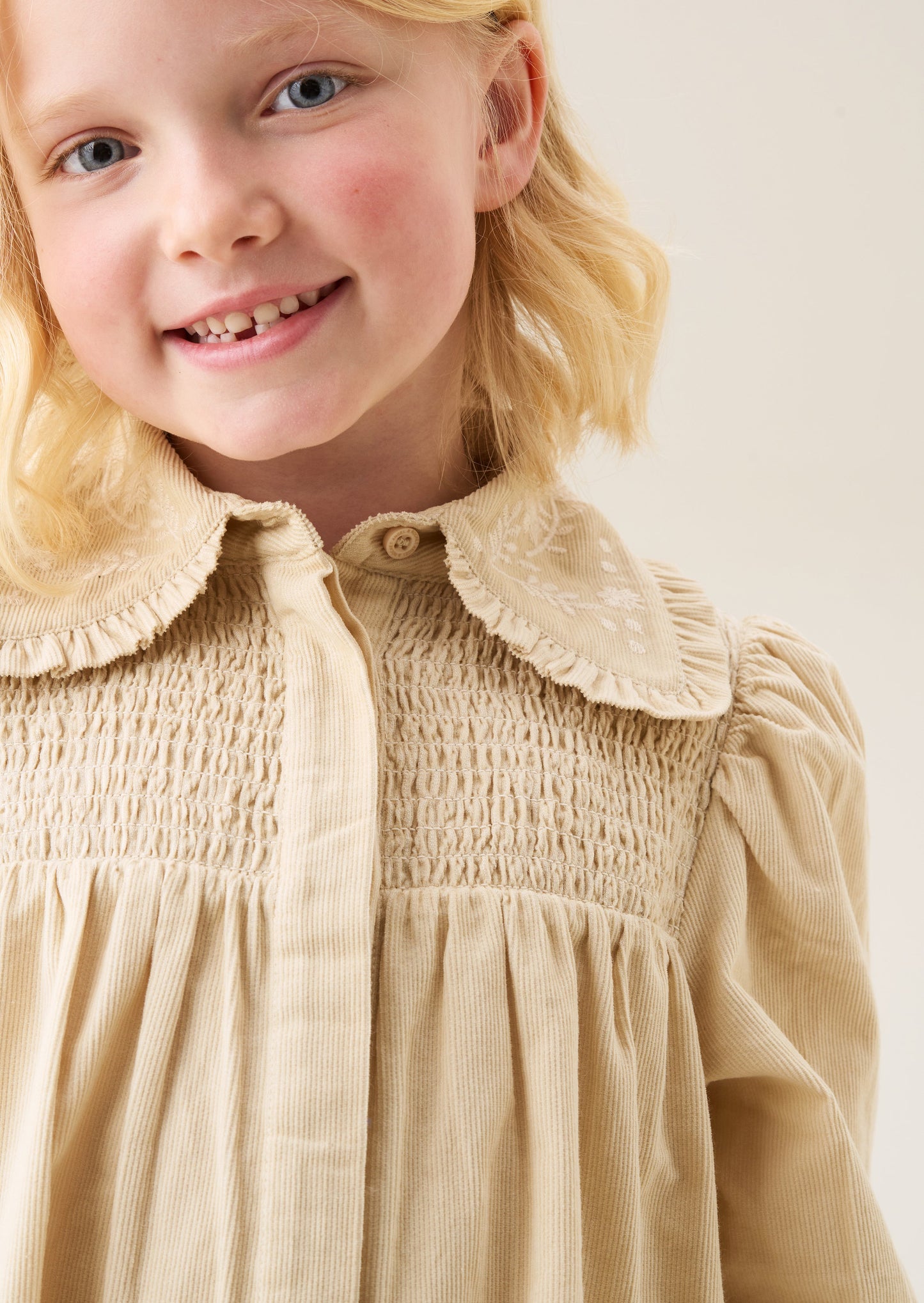 Rafferty Embroidered Collar Cord Dress