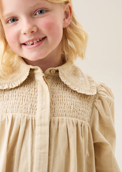 Rafferty Embroidered Collar Cord Dress