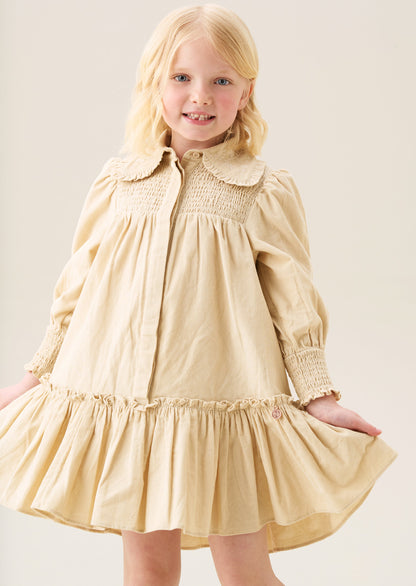 Rafferty Embroidered Collar Cord Dress