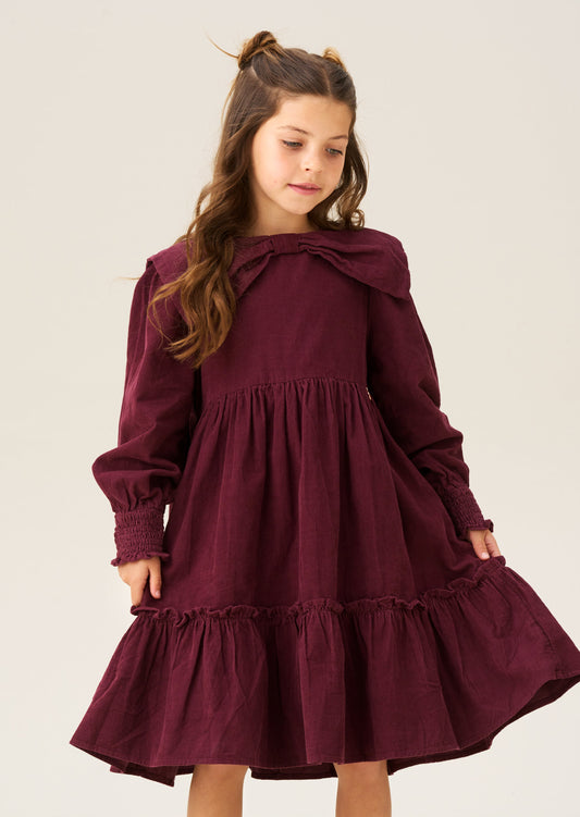 Ava Bow Collar Cord Dress