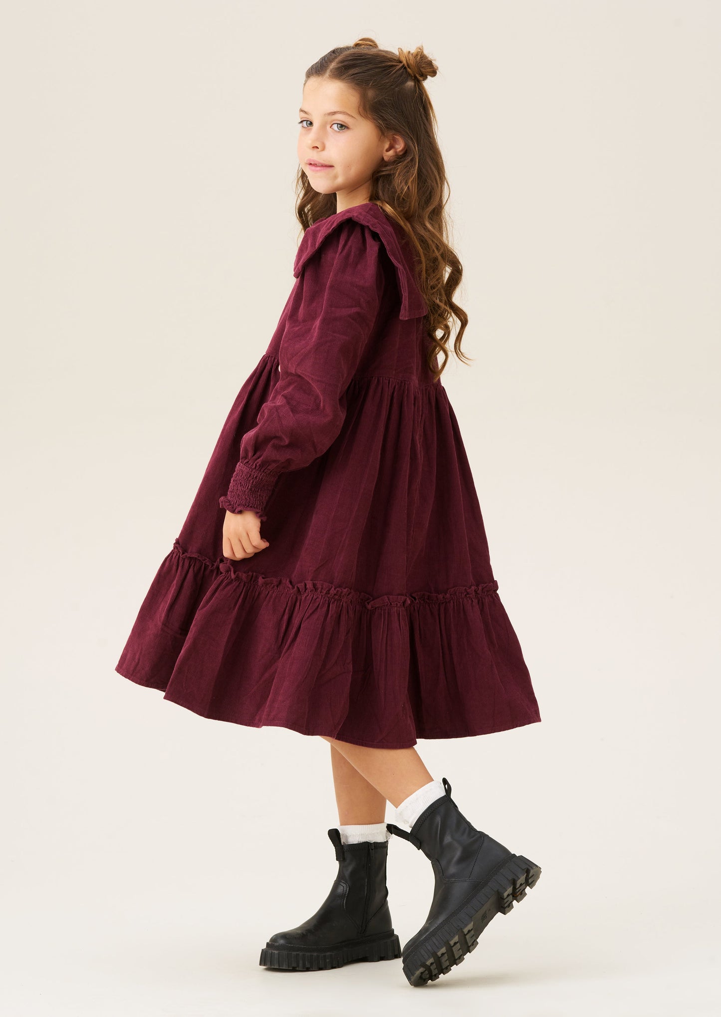 Ava Bow Collar Cord Dress