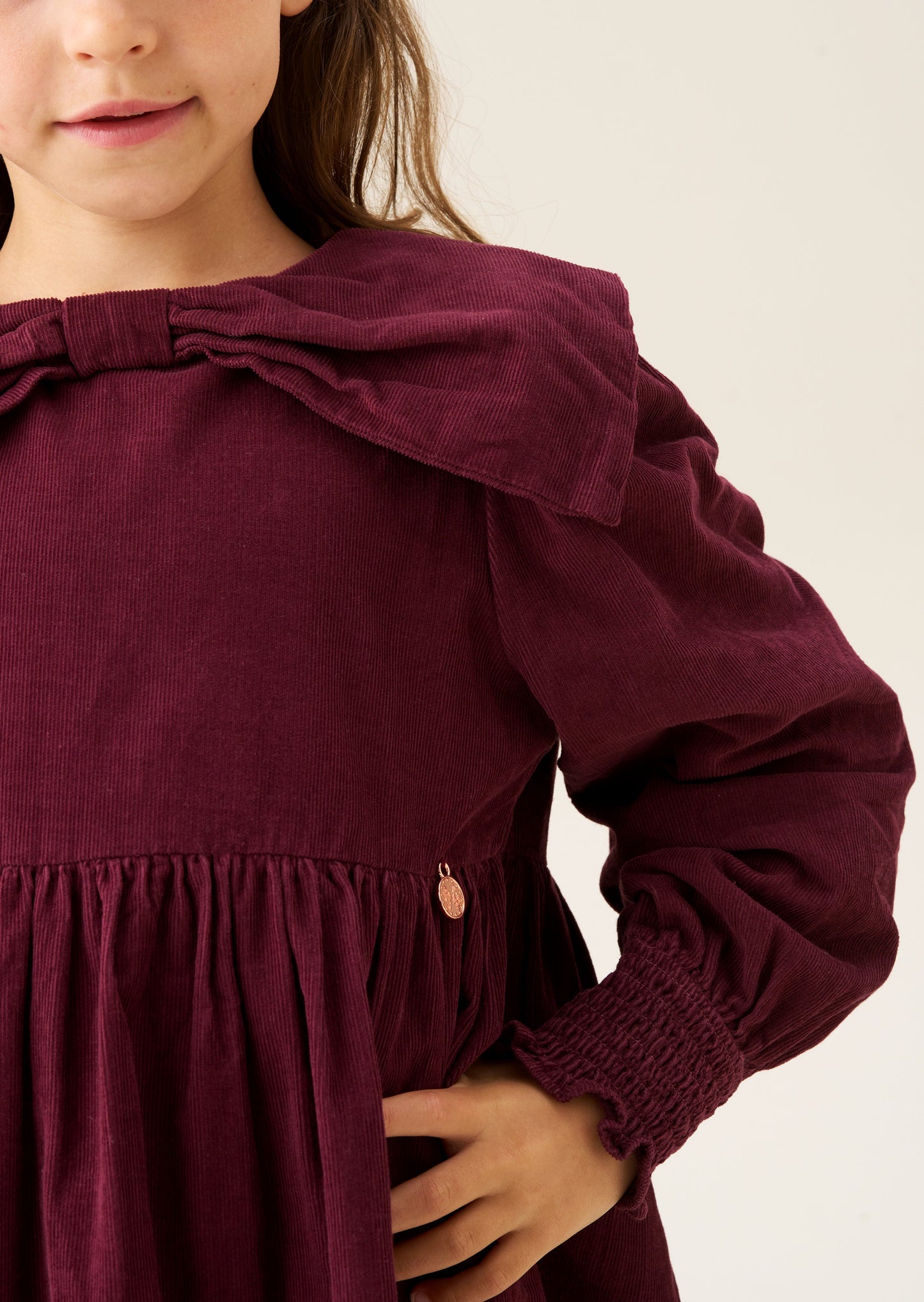 Ava Bow Collar Cord Dress