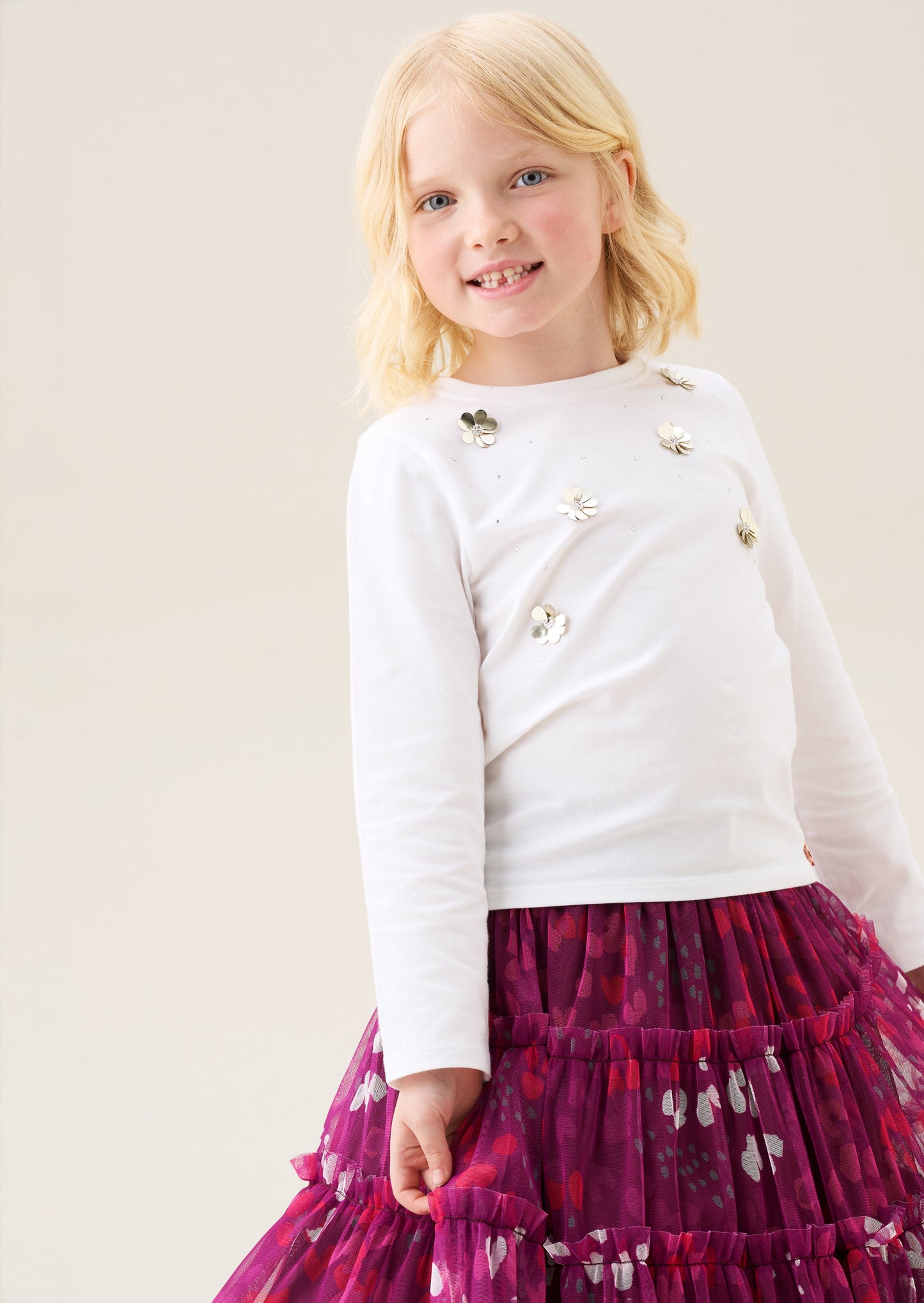 Georgie Sequin Embellished Long Sleeve Tee