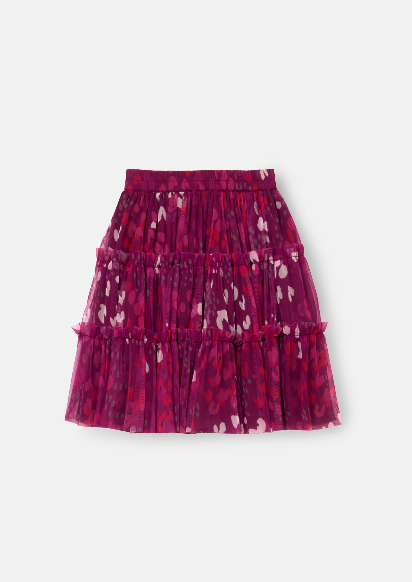 Cara Pink Printed Mesh Midi Skirt