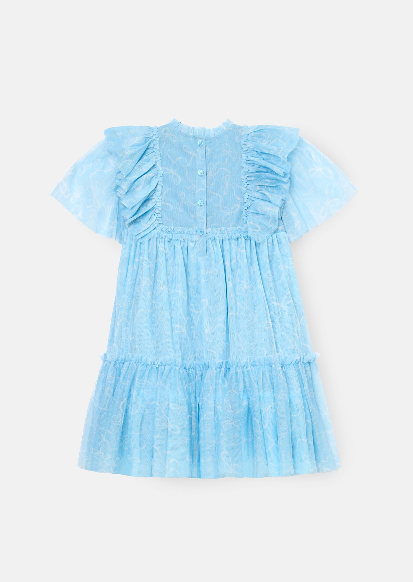 Cara Bow Print Mesh Dress