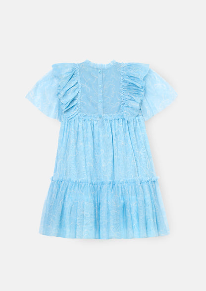 Cara Bow Print Mesh Dress
