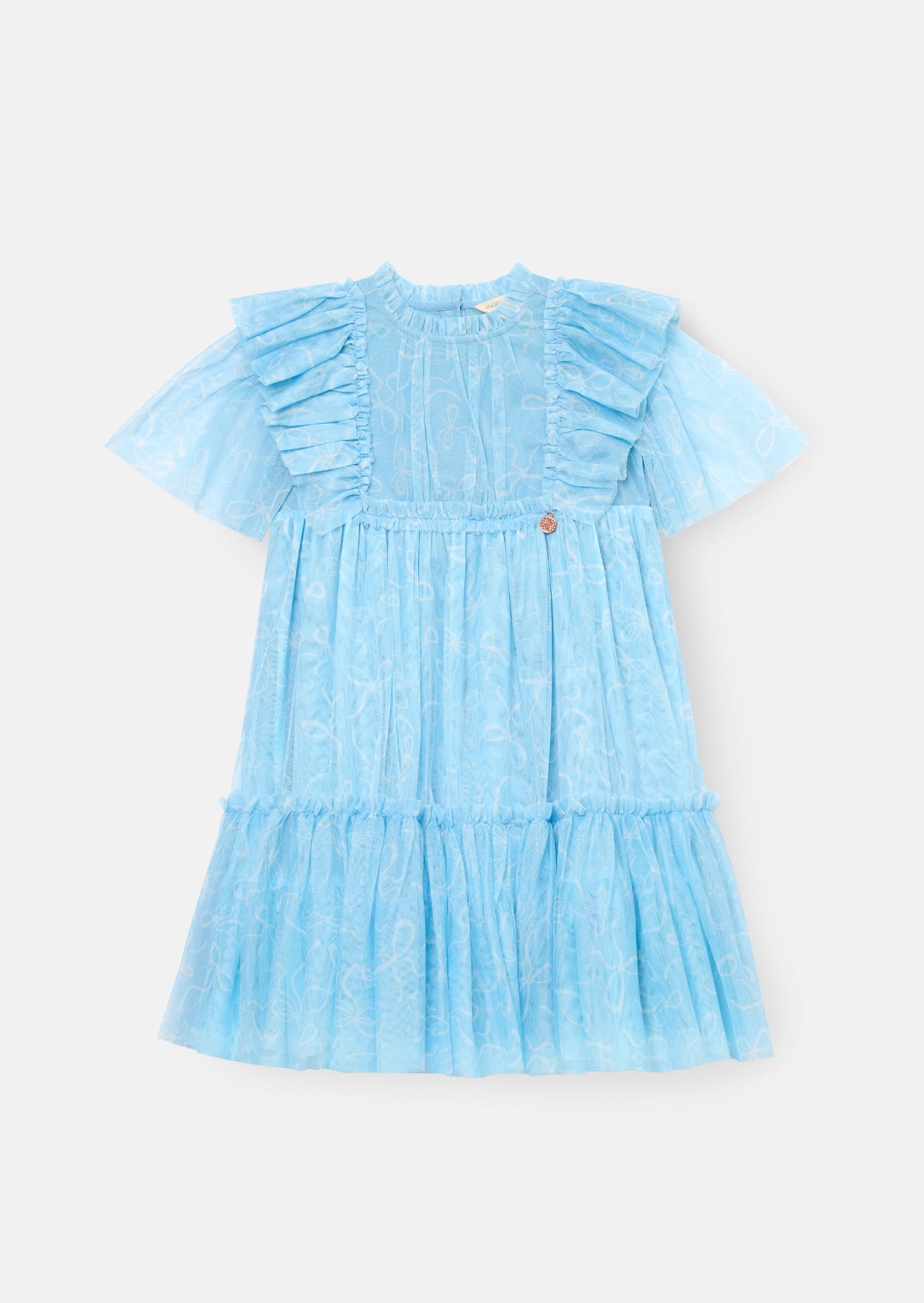 Cara Bow Print Mesh Dress