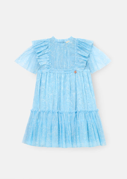 Cara Bow Print Mesh Dress