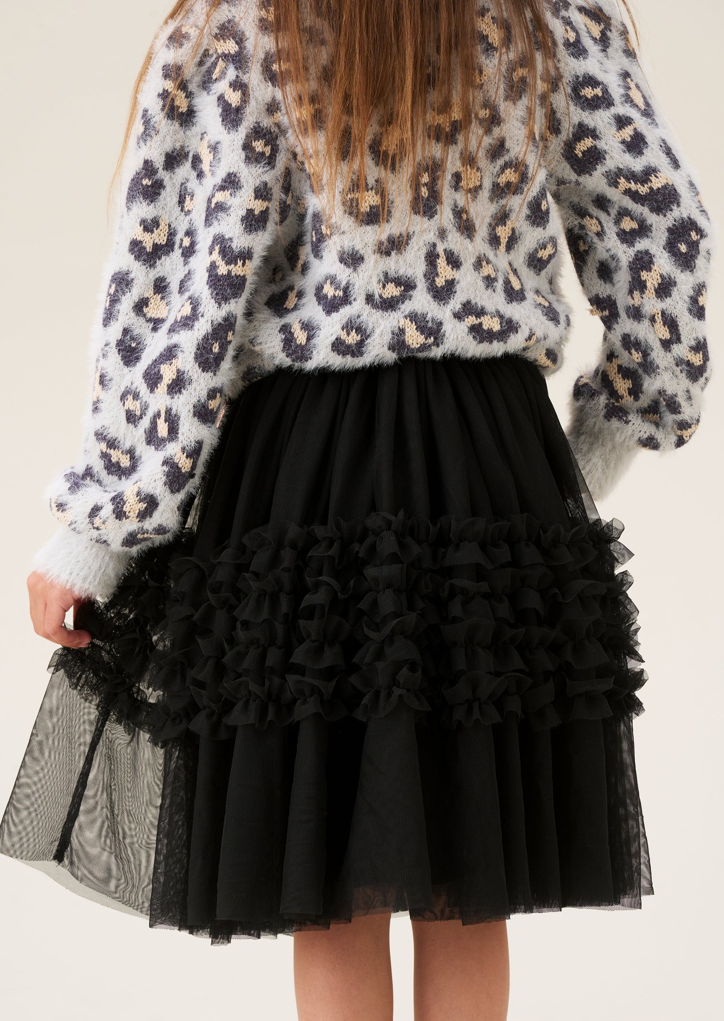 Sallie Black Ruffle Mesh Skirt