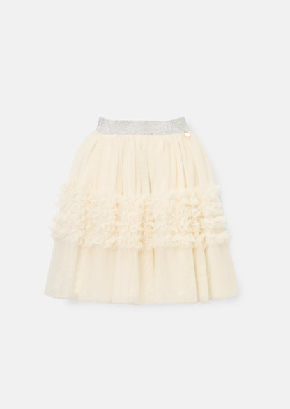 Sallie Ivory Ruffle Mesh Skirt