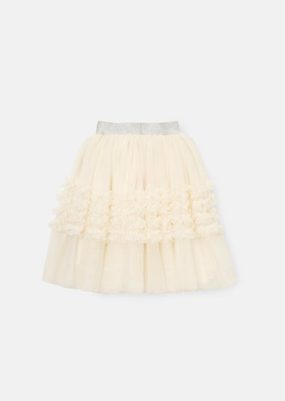 Sallie Ivory Ruffle Mesh Skirt