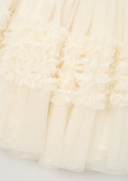 Sallie Ivory Ruffle Mesh Skirt