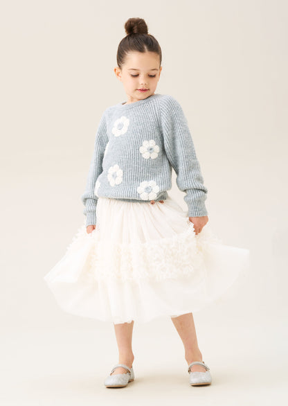 Sallie Ivory Ruffle Mesh Skirt