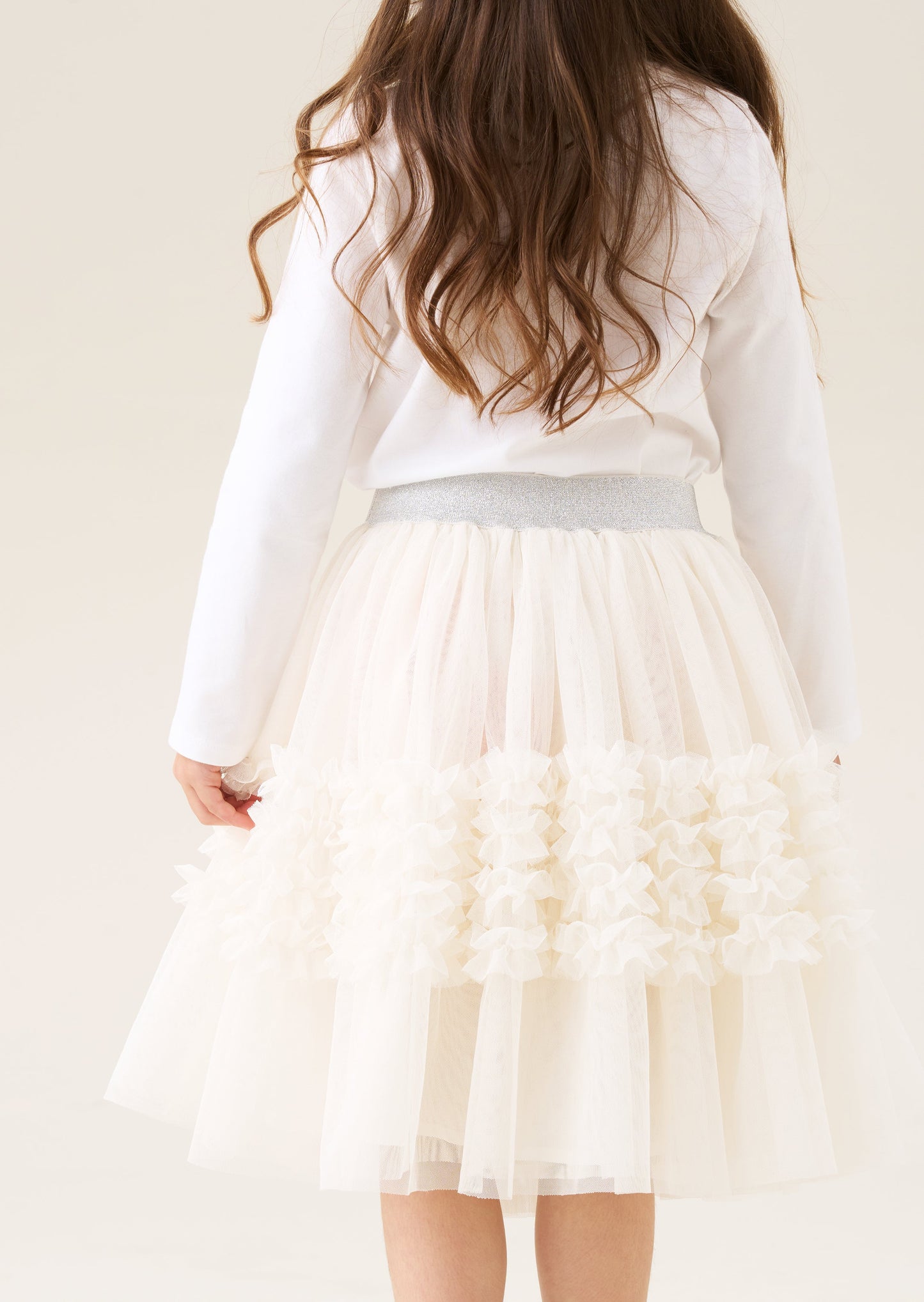 Sallie Ivory Ruffle Mesh Skirt