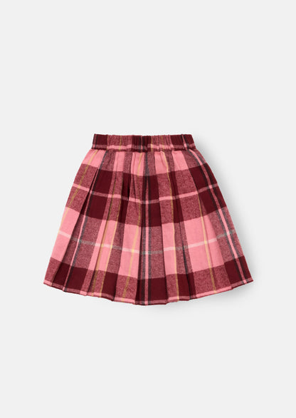 Marcia Pleated Check Skirt