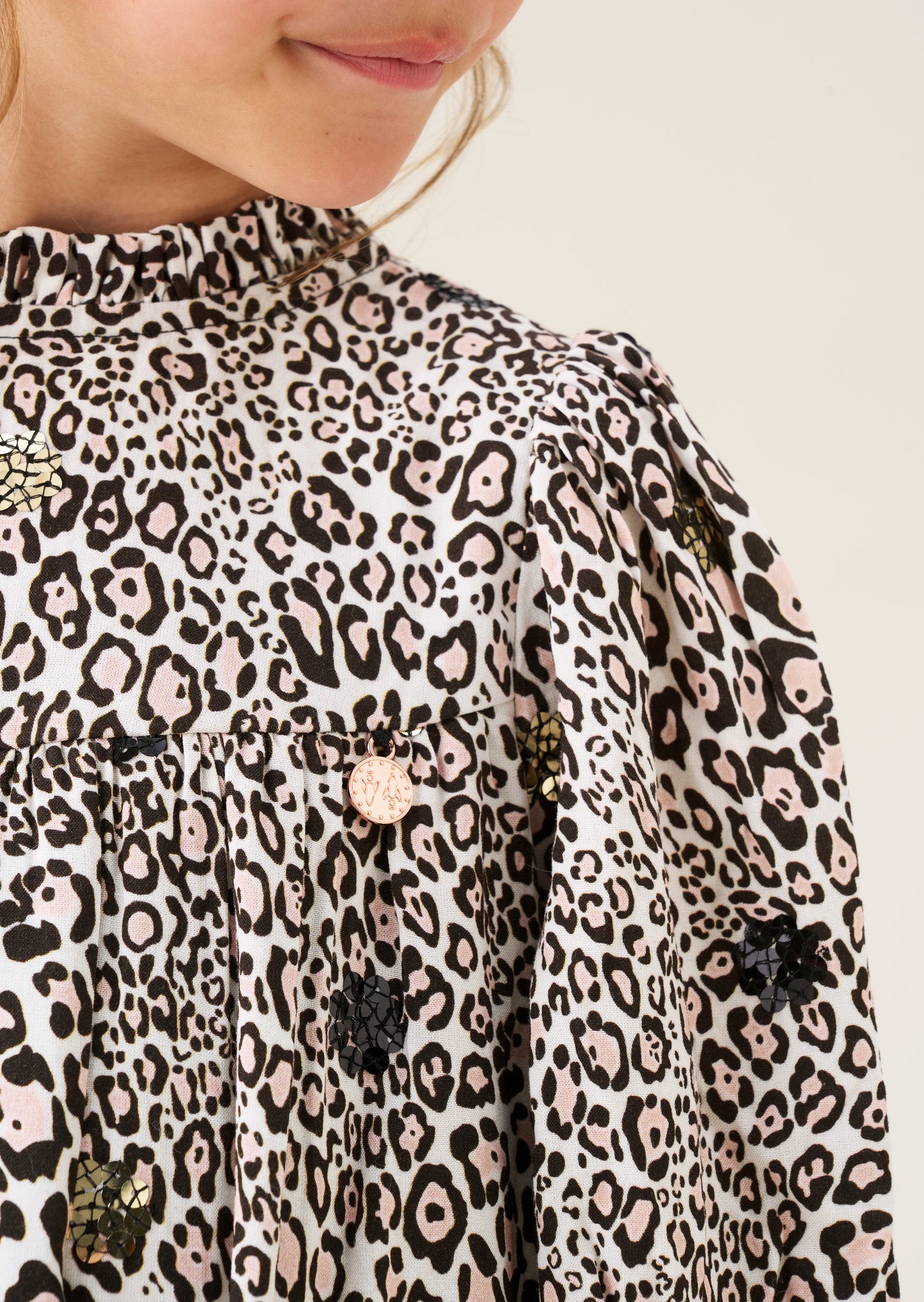 Mindy Leopard Sequin Embellished Dress