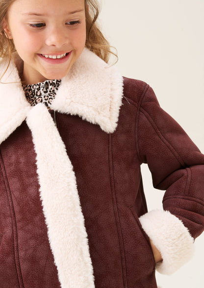 Halle Faux Leather Fur Jacket