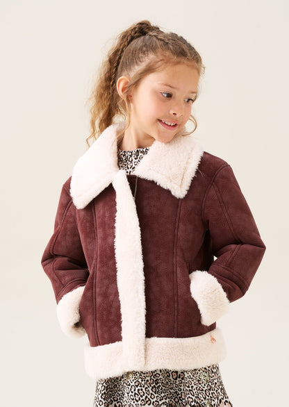 Halle Faux Leather Fur Jacket