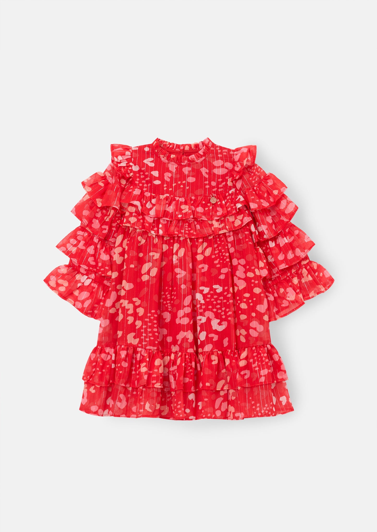 Imogen Red Frill Print Dress