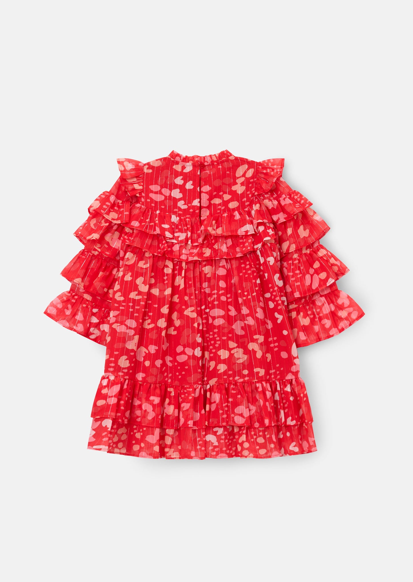 Imogen Red Frill Print Dress