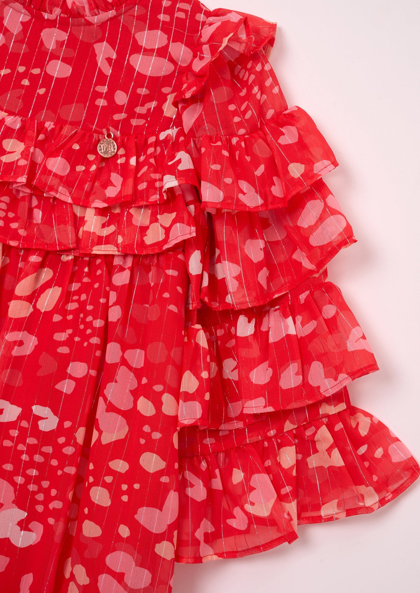 Imogen Red Frill Print Dress