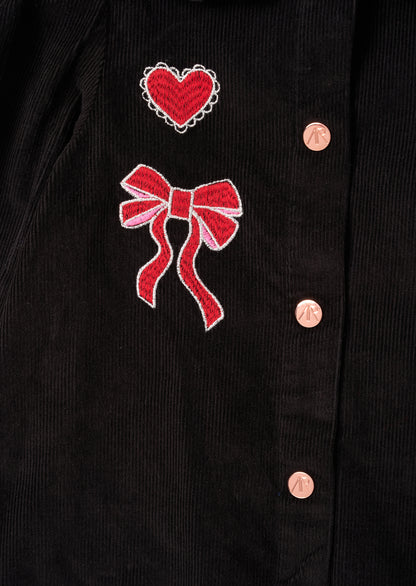Connie Embroidered Cord Shirt Dress