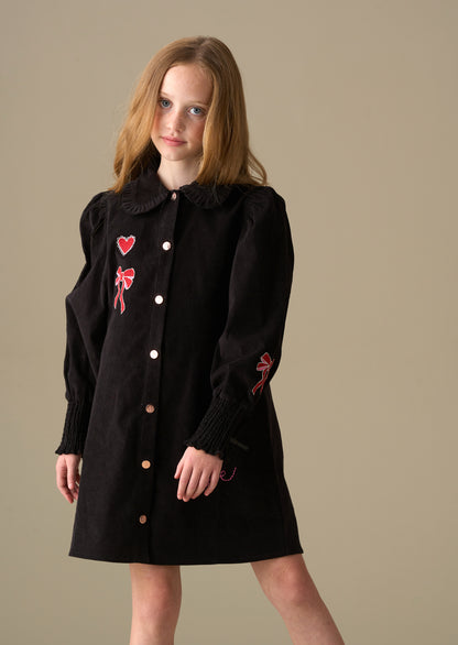 Connie Embroidered Cord Shirt Dress