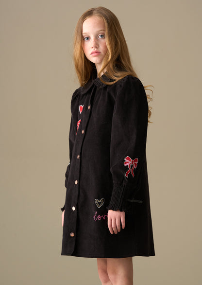 Connie Embroidered Cord Shirt Dress