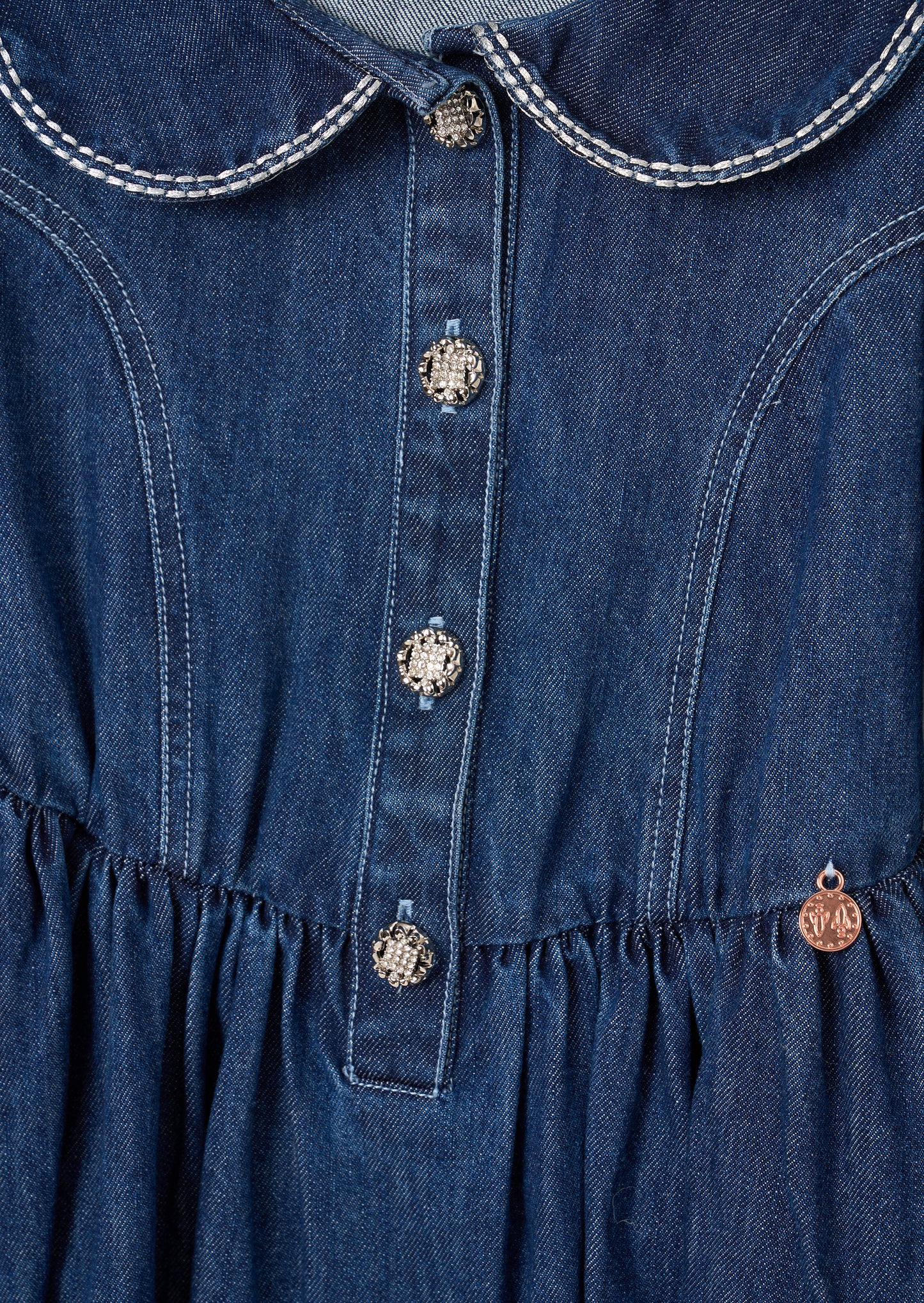 Paige Diamonte Embellished Denim Dress