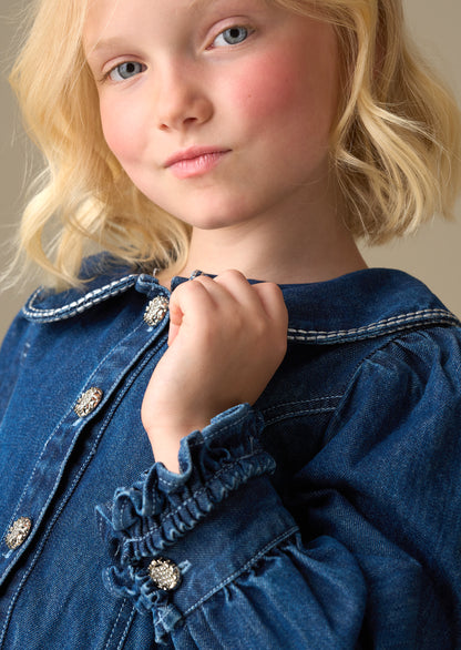 Paige Diamonte Embellished Denim Dress