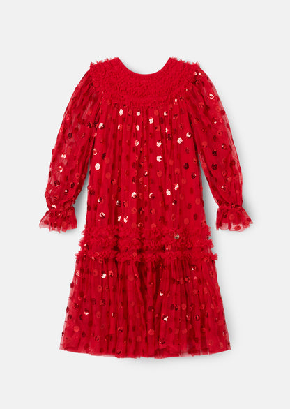 Verity Ruffle Mesh Dress