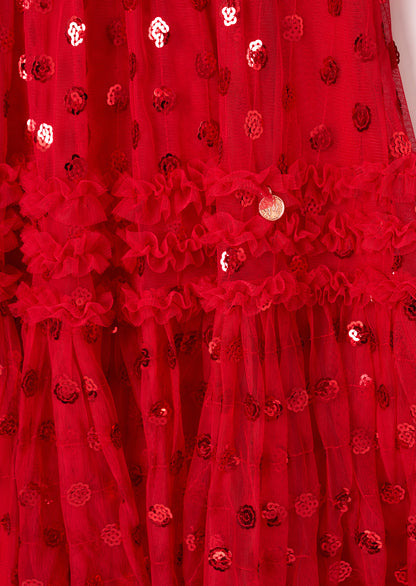 Verity Ruffle Mesh Dress