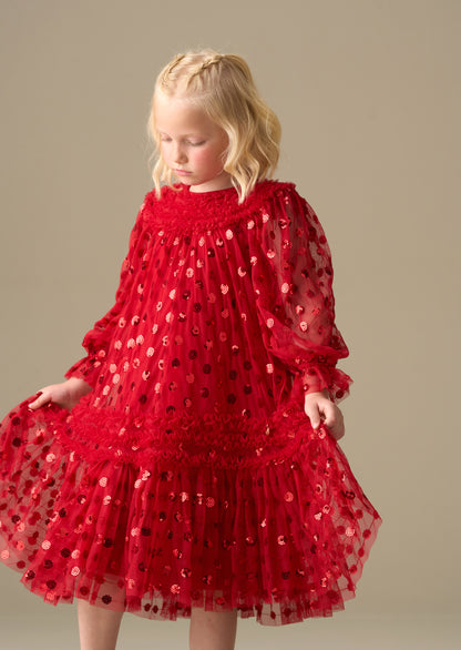 Verity Ruffle Mesh Dress