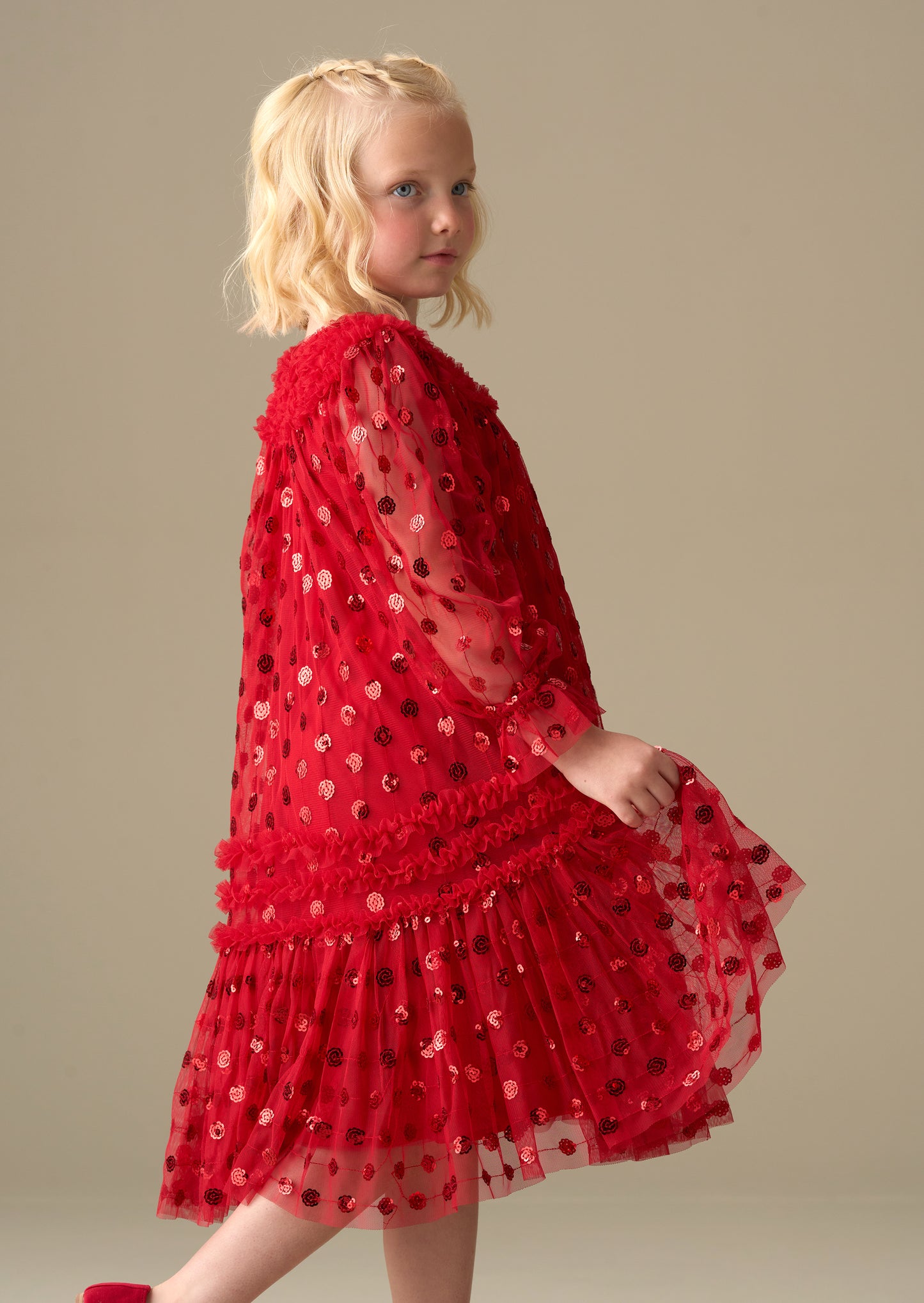 Verity Ruffle Mesh Dress