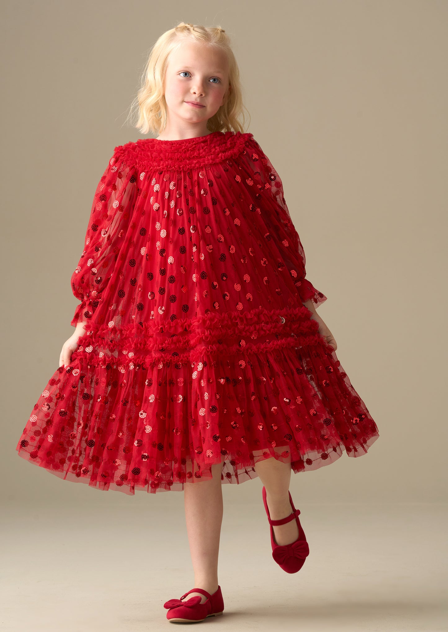 Verity Ruffle Mesh Dress