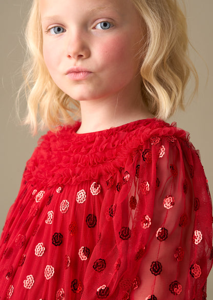 Verity Ruffle Mesh Dress