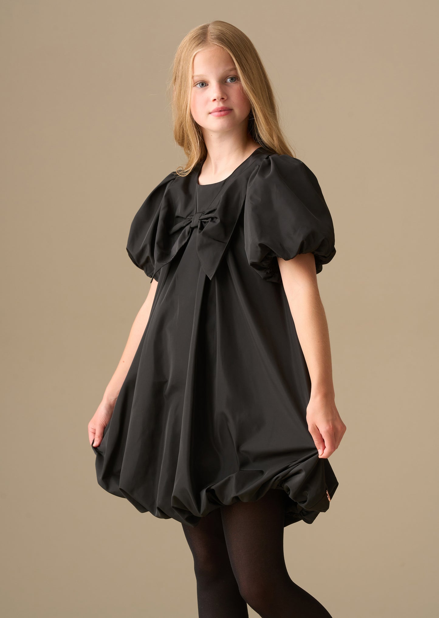 Nadia Puffball Bow Collar Dress