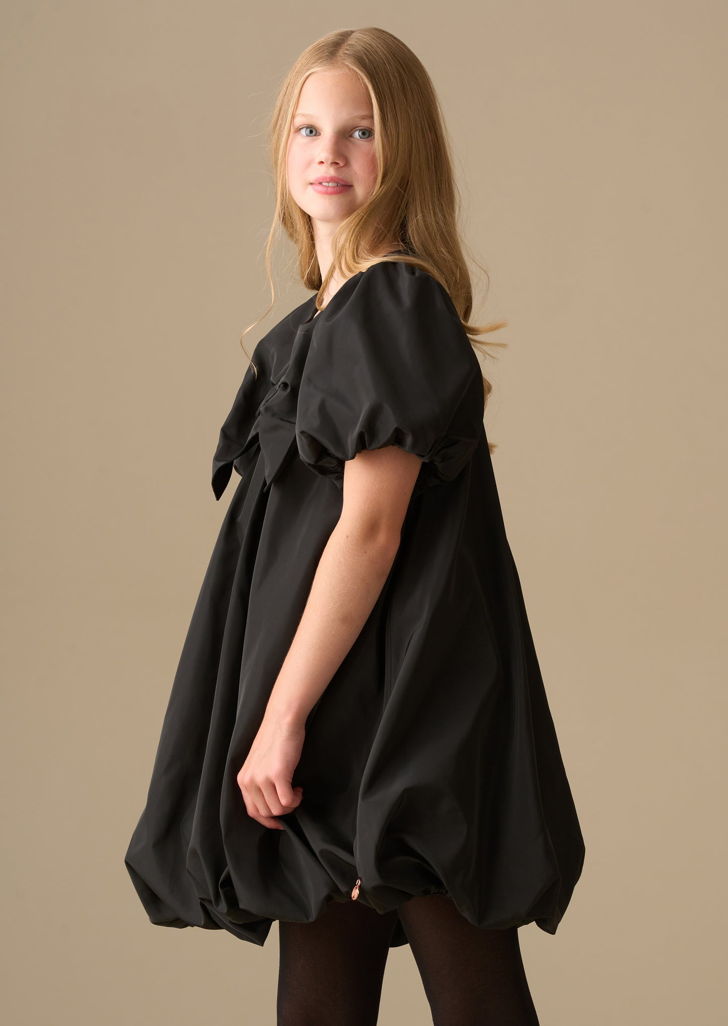 Nadia Puffball Bow Collar Dress
