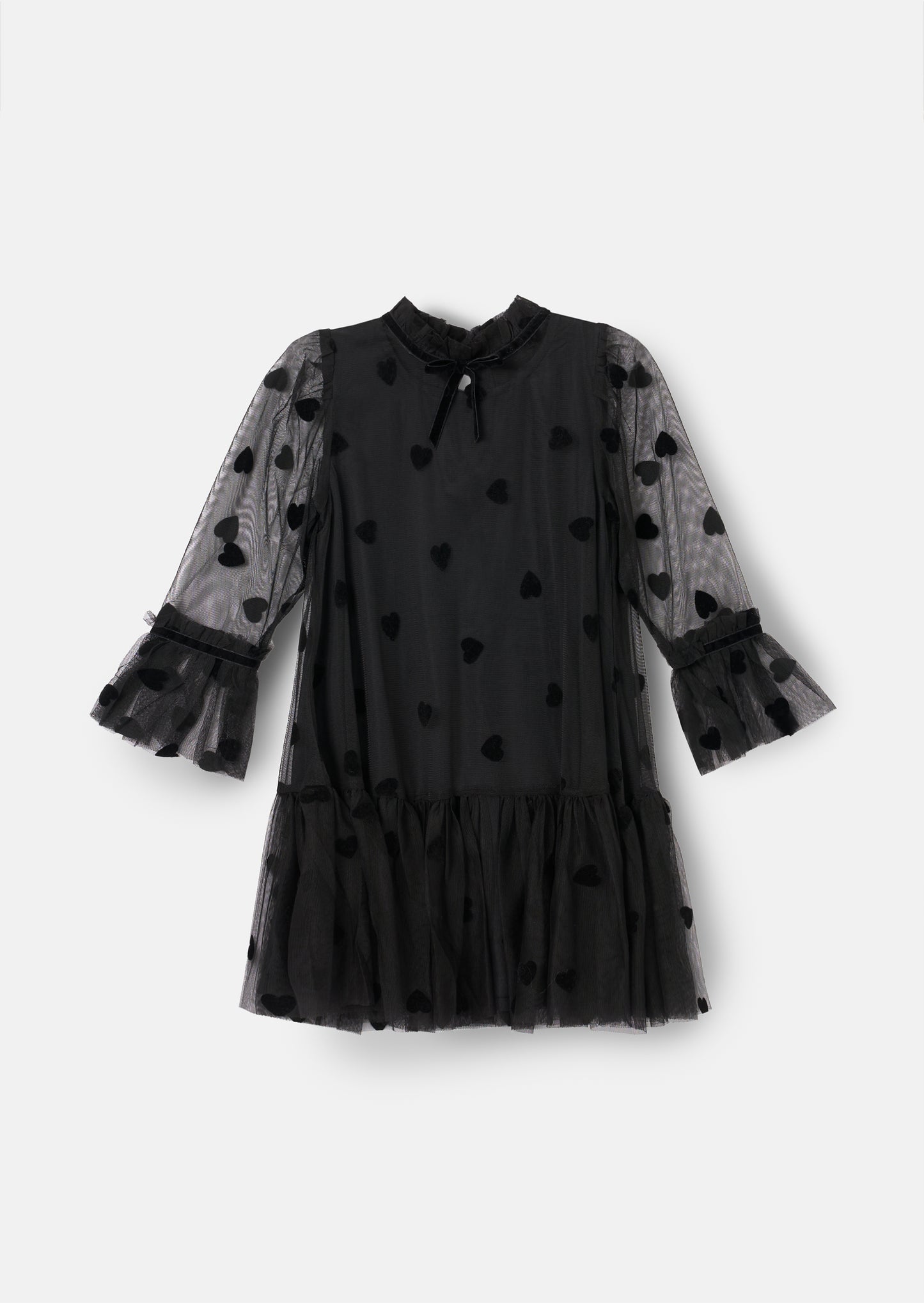 Neve Flock Heart Mesh Dress