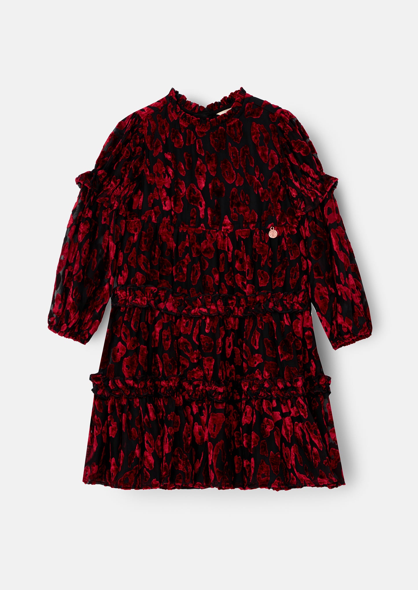 Poppy Devore Velvet Tiered Dress