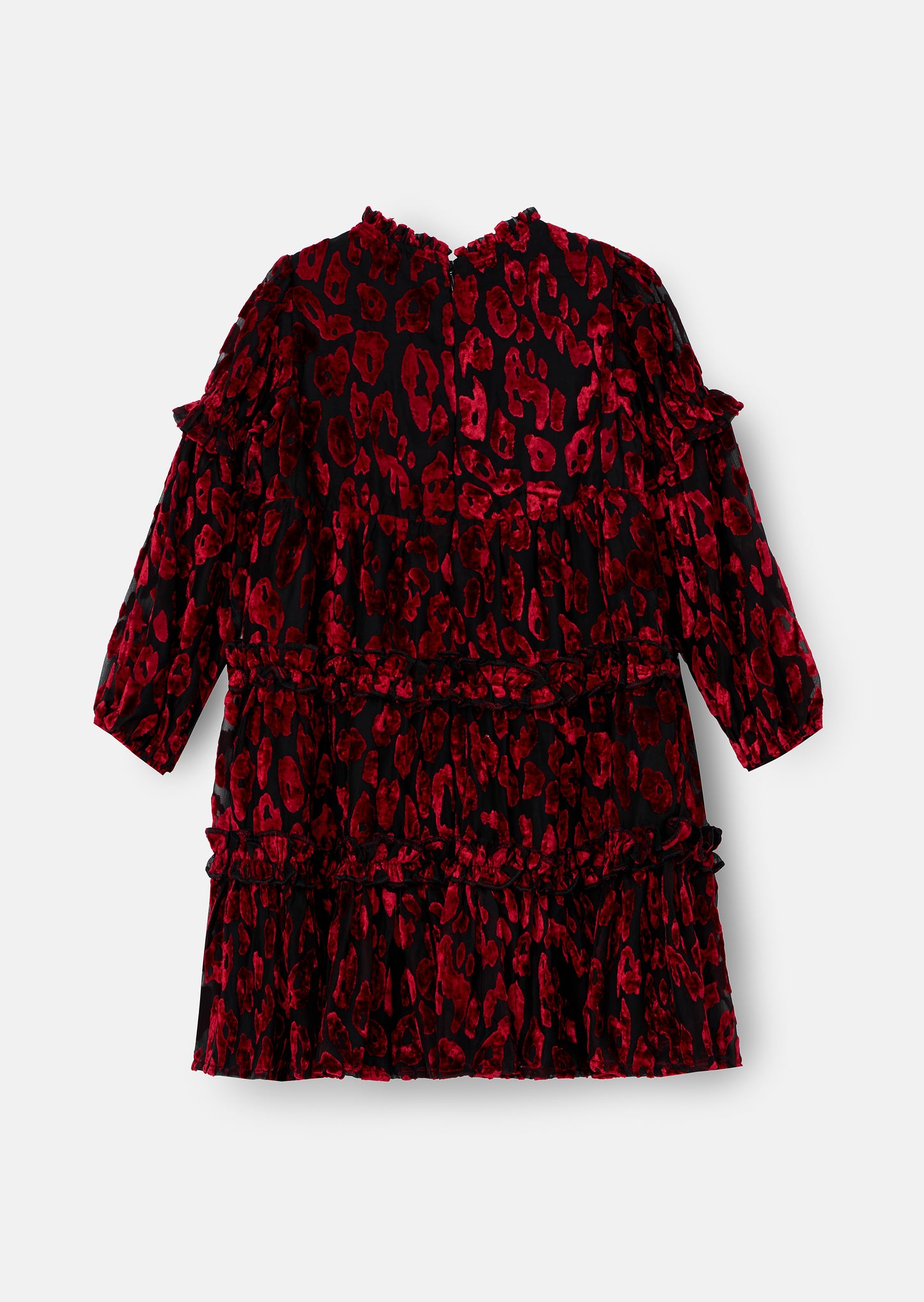 Poppy Devore Velvet Tiered Dress