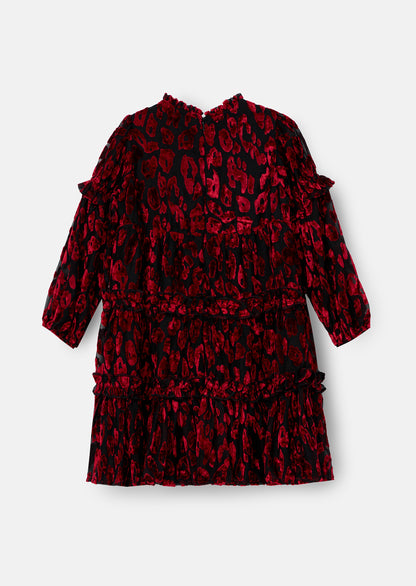 Poppy Devore Velvet Tiered Dress